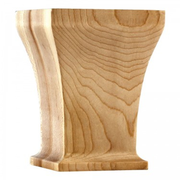 Greek Style Bun Foot 3-1/2" x 4-1/2", Maple