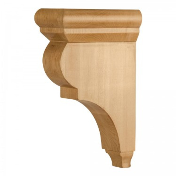 Traditional Wood Bar Bracket Corbel 3" x 6-1/2" x 10", Rubberwood