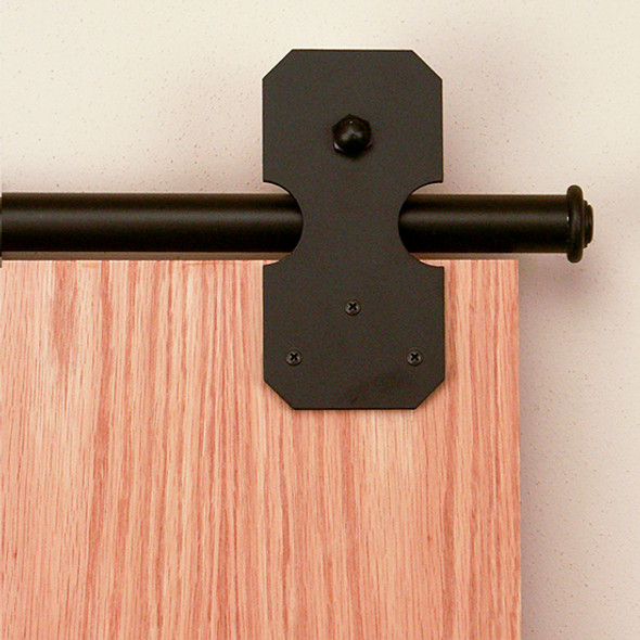American Home Rolling Door System Notched Rectangle Hardware Short Bracket Kit, Black