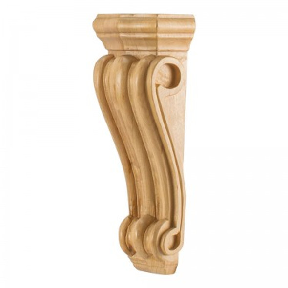 Low Profile, Traditional Wood Corbel, Medium, 3" x 1-7/8" x 8", Maple