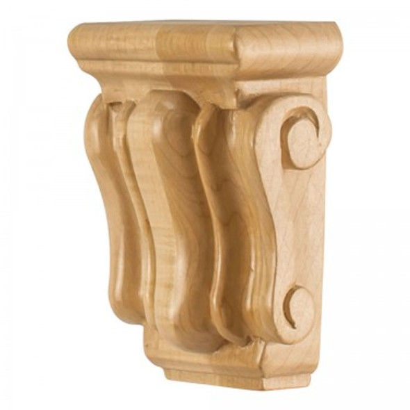 Traditional Wood Corbel, Mini 3" x 1-3/4" x 4-1/4", Oak