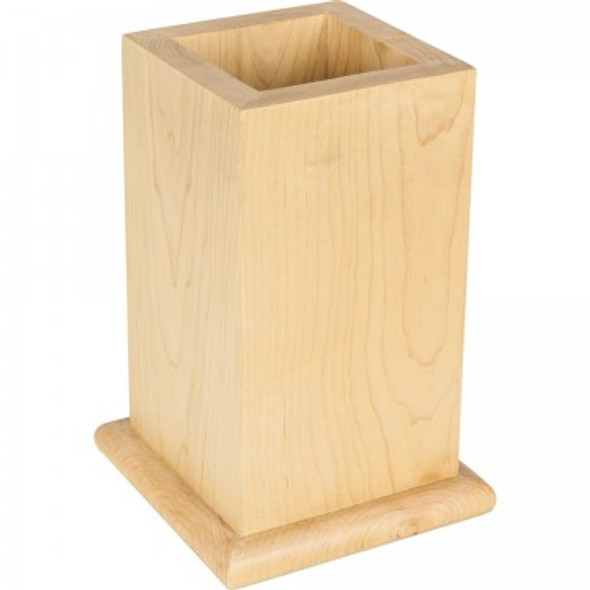 Post Sleeve with Bullnose for 3-1/2 Post 6-3/8" x 6-3/8" x 9-3/4", Rubberwood