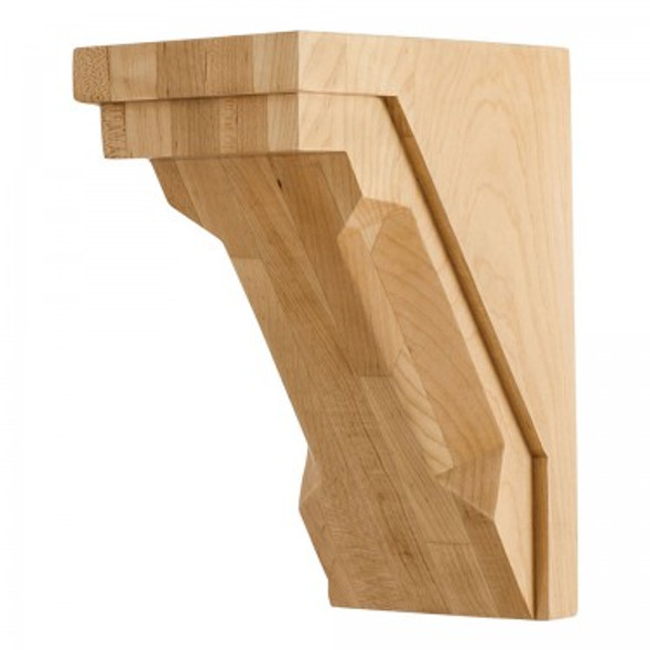 Modern Corbel with Chamfer Edge 4" x 6" x 8", Rubberwood