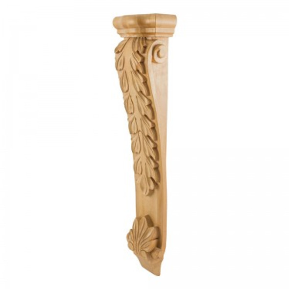 Large Wood Corbel with Acanthus Detail, Low Profile 8-1/2" x 4-3/4" x 35", Cherry