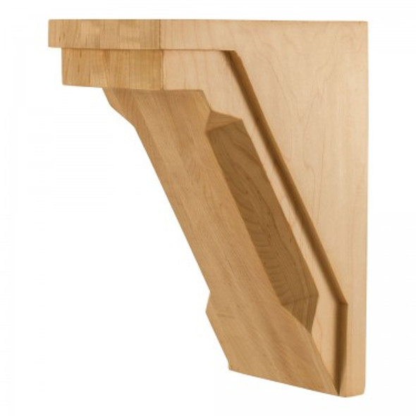 Modern Corbel with Chamfer Edge 5" x 7" x 10", Rubberwood