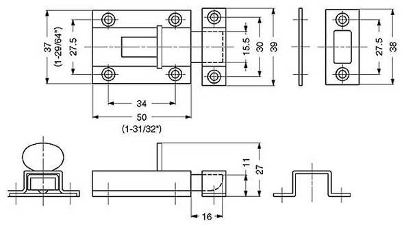 Stainless Steel Slide Bolt