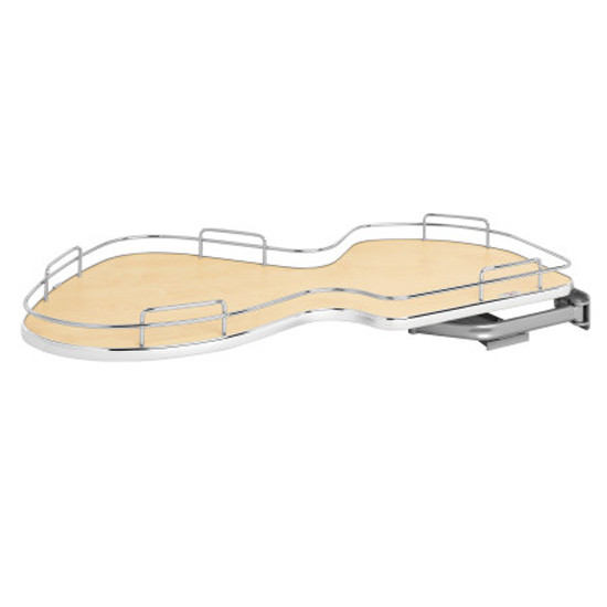 Single-Tier Maple Organizer for 21 In. Opening Blind Corner Cabinets, Right Door/Blind Left