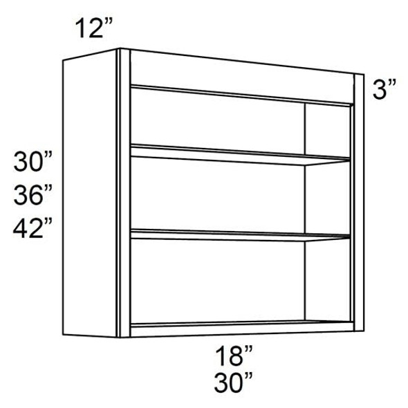 Wall Open Shelf 18 W X 30 H X 12 D - Galaxy Horizon by Fabuwood