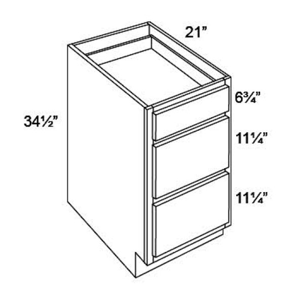 Vanity 3 Drawer 18 W X 34-1/2 H X 21 D - Galaxy Nickel by Fabuwood