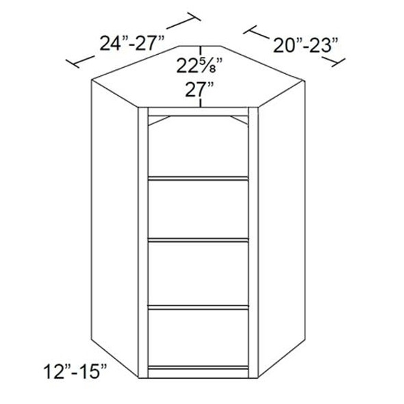 Wall Corner No Door 27 W X 36 H X 12 D - Galaxy Nickel by Fabuwood