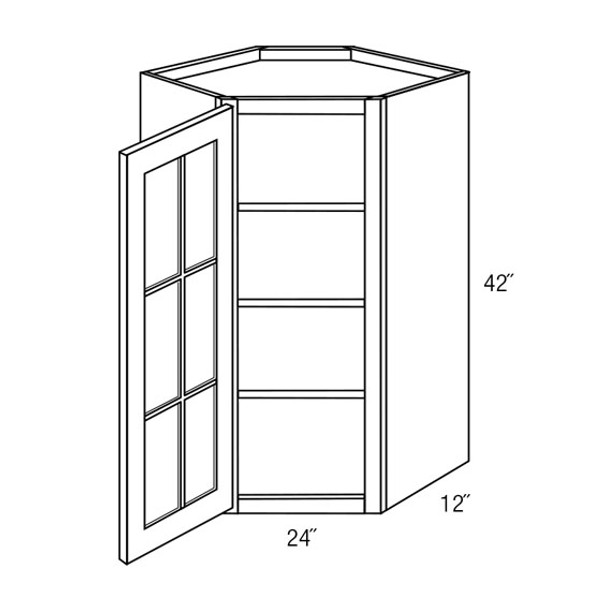 Wall w/ Glass Door 24 W X 42 H X 12 D - Essex Lunar Series by JSI (Glass Included)