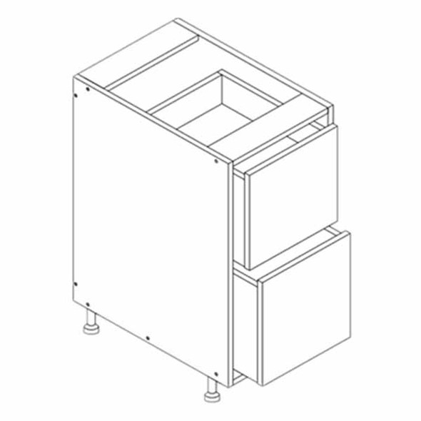 Base 2 Drawer 36 W X 34-1/2 H X 24 D - Modern Dark Wood