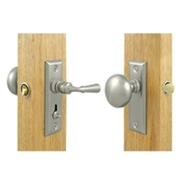 Storm Door Latch, Rectangular, Tubular Lock, Polished Brass