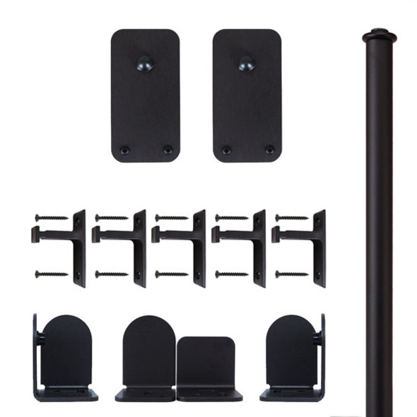 QG Rolling Door Basic Rectangle Hardware Long Bracket Kit Black