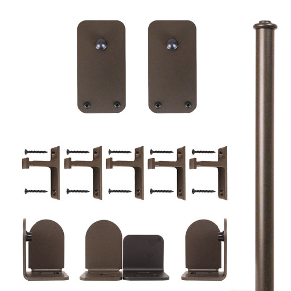 QG Rolling Door Basic Rectangle Hardware Long Bracket Kit Oil Rubbed Bronze