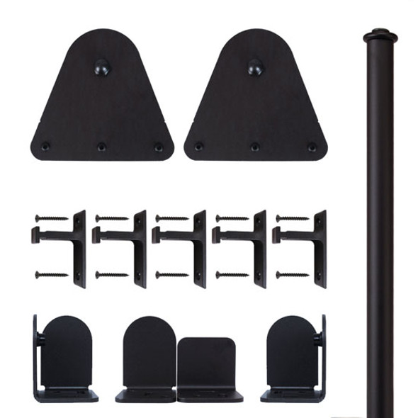 QG Rolling Door Triangle Hardware Long Bracket Kit Black