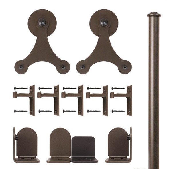 QG Rolling Door Tri-Star Hardware Long Bracket Kit Oil Rubbed Broze