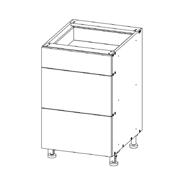 Drawer Base 18 W X 34-1/2 H X 27 D - Standard  Series by Open Air Cabinets (3 Drawer) 