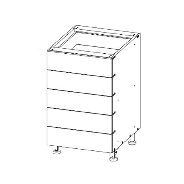 Drawer Base 27 W X 34-1/2 H X 27 D - Standard  Series by Open Air Cabinets (5 Drawer) 