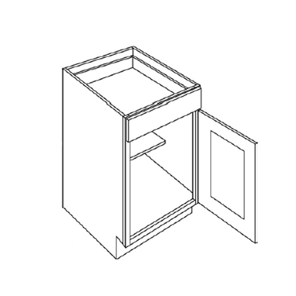 Base 12 W X 34-1/2 H X 24 D - Luxor White Series by CNC