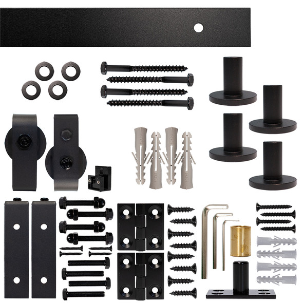 Bifold Barn Door Hardware Kit, Front Mount, with 5 ft. Rail