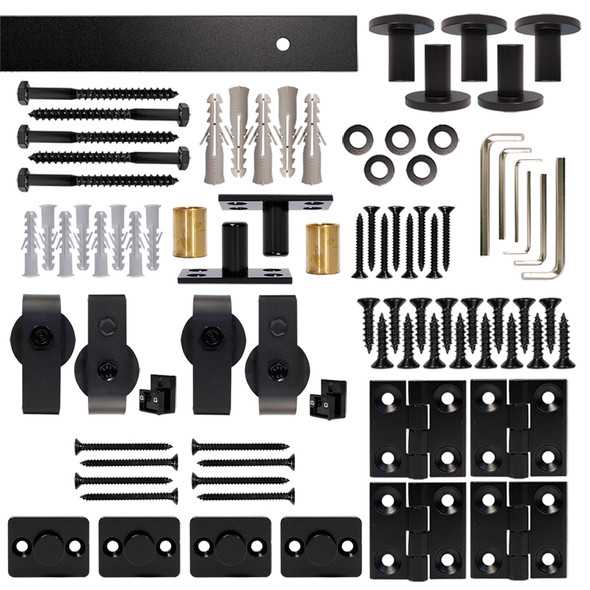 Bifold Barn Double Door Hardware Kit, Top Mount, with 6 ft. Rail