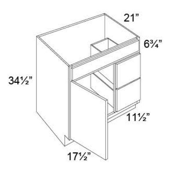 Vanity Sink Drawer Base 30 W X 34-1/2 H X 21 D - Fusion Nickel Series by Fabuwood