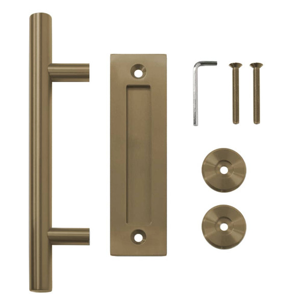 8 3/4" Flush Pull / 12" Bar Pull Set - Satin Nickel 