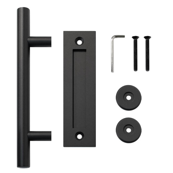 8 3/4" Flush Pull / 12" Bar Pull Set - Matte Black