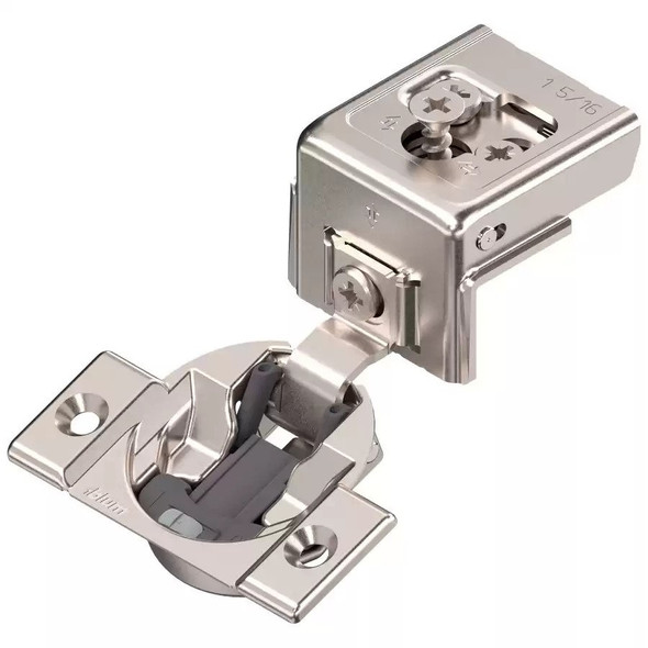 COMPACT CLIP 31C3 face frame hinges 110 Degrees opening,  (1/2" cup depth),1-5/16" overlay, Screw-on