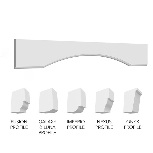 Valance Arched 36 W X 5-1/2 H X  D (Trimmable to 30 W) - Luna Timber by Fabuwood