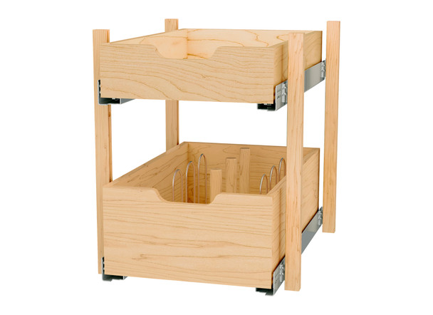 Natural Maple Pilaster Kit w/ BLUM Soft-Close for 18" Drawer/Door Base (1) Standard and (1) Tall Drawer Box, 19-11/16 x 1-1/8" Uprights by Rev-A-Shelf