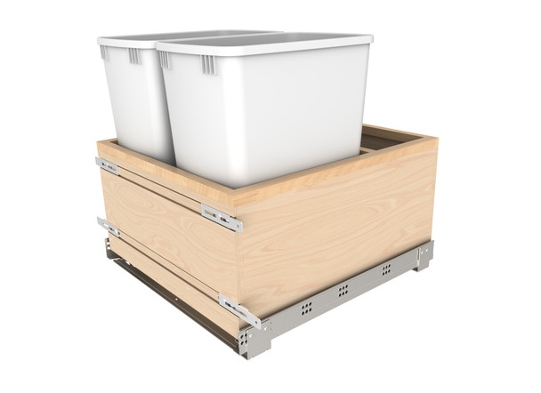 Wood Bottom Mount Pullout Waste Container w/ Soft-Close by Rev-A-Shelf