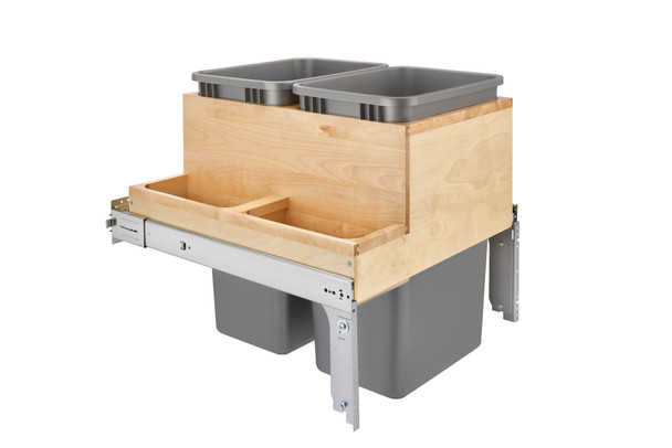 Wood Top Mount Pullout Waste Container w/ BB Soft-Close by Rev-A-Shelf