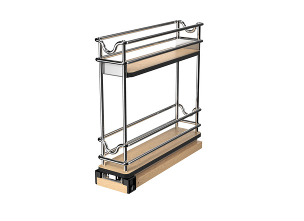 3" Two-Tier Narrow Wire Wall Upright Pullout by Rev-A-Shelf 3" Two-Tier Narrow Wire Wall Upright Pullout by Rev-A-Shelf