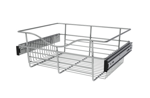 Pull-Out Closet Baskets, 18W x 14D x 7H, Chrome Wire (Clearance Item)
