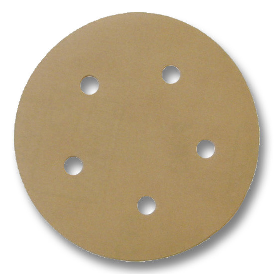 5" Abrasive Disc 100 Grit Gold Velcro 5-Hole