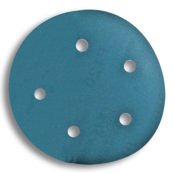 5\" Abrasive Disc 180 Grit  Q711T 3 Mil. Film Back Velcro 5-Hole