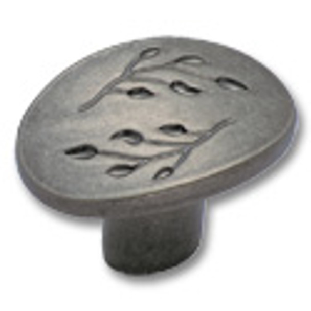 Oval Ivy Leaf Knob 1"L Weathered Nickel