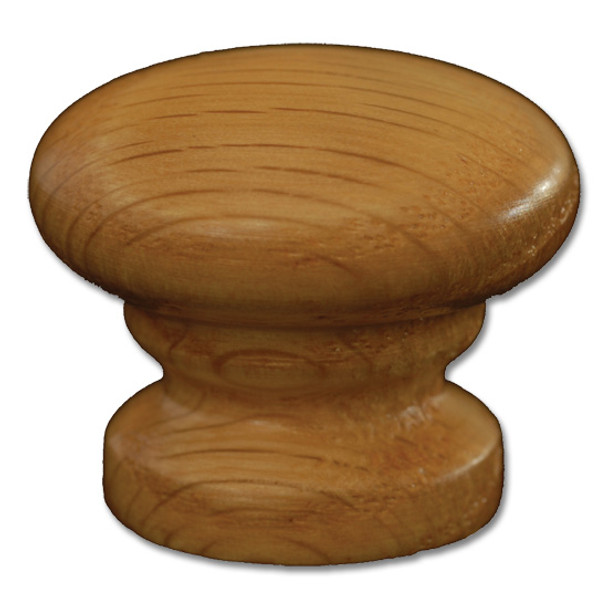 Knob 1-1/8" Hickory Unfinished Face Grain