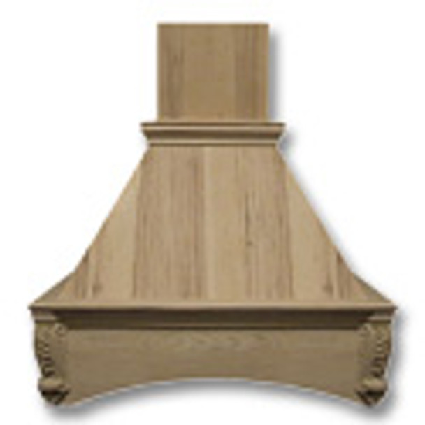 Wall Wood Hood 48in Arched Corbel Red