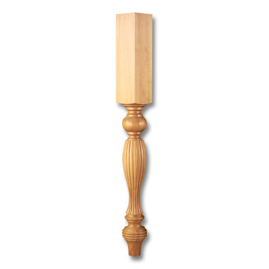 35.25" Reeded Country French Half Column Maple