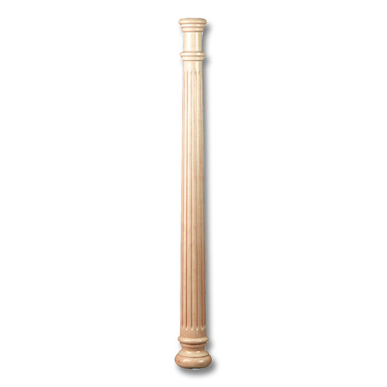 34.5" Fluted Corinth Roman Half Column Maple