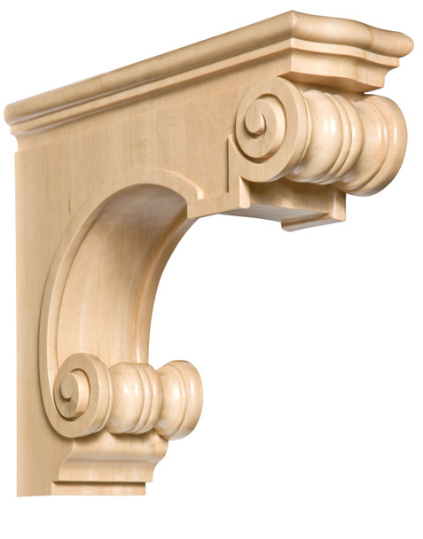 Maple Scrolled/Cove Corbel- 16"