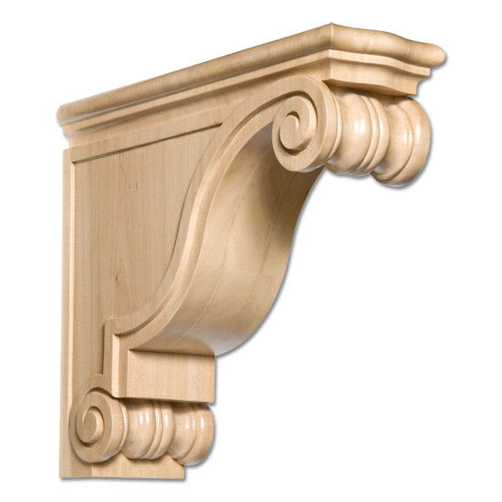 Maple Scrolled Corbel- 16"