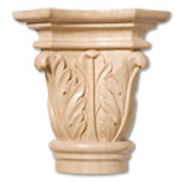 Acanthus Cherry Wood Capital- 3 9/16"