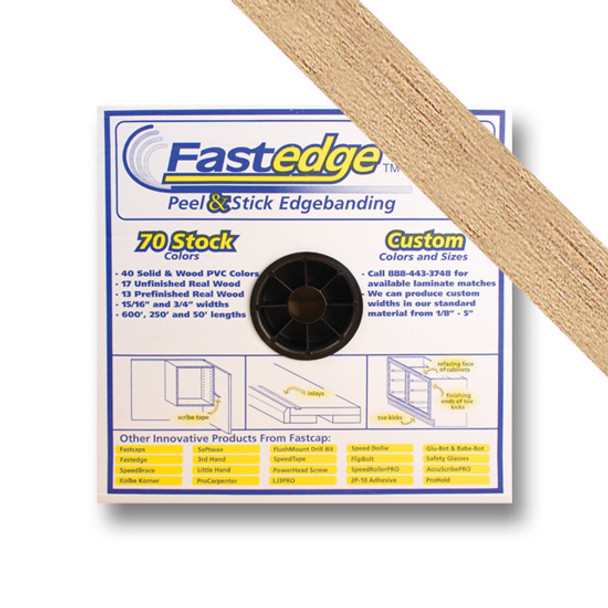 Hickory Unfinished Wood Edgebanding- 15/16in PSA, 250ft Roll