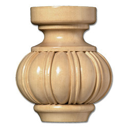 4 1/2 in. Fluted Bun Foot 1ea 10bx Maple