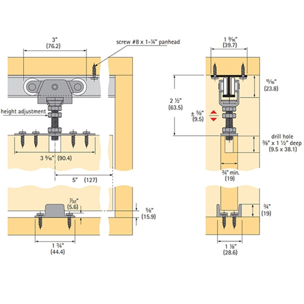 TopLine 71-222 Single Door Hardware Kit & 72 in. Track 3