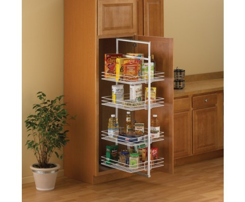 Center-Mount Pantry Roll-Out, 25", White Wire